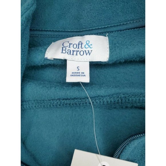 Croft & Barrow Small Green Extra Soft Artic Fleece 1/4 Zip Sweater With 2 Pocket - Picture 9 of 11
